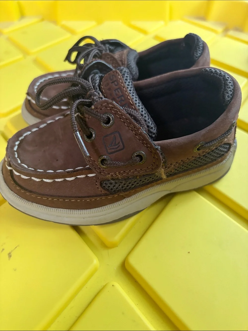 Sperry Brown Leather Kids Boat Shoes